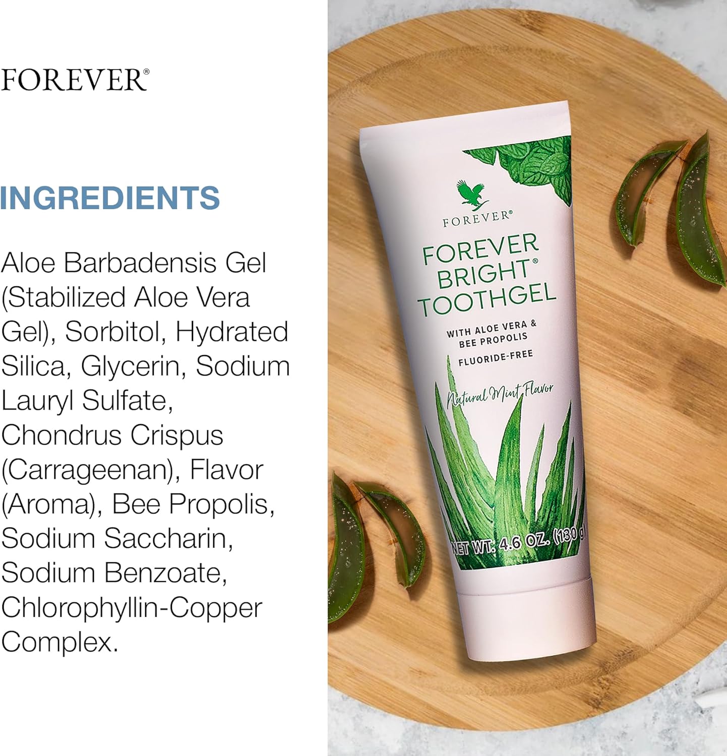 Forever Living Bright Toothgel | Fluoride-Free | Aloe Vera & Bee Propolis | Made in USA | Halal | Tazgi aur Sehat ke Liye