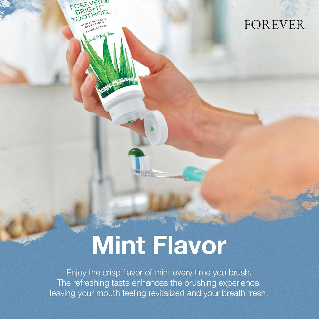 Forever Living Bright Toothgel | Fluoride-Free | Aloe Vera & Bee Propolis | Made in USA | Halal | Tazgi aur Sehat ke Liye