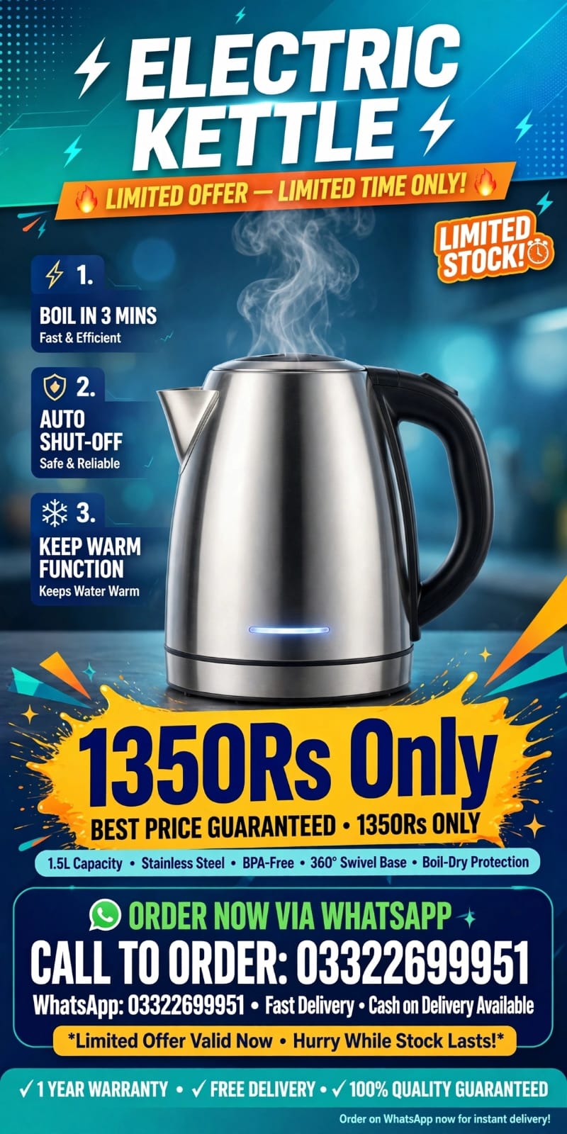 Electric Kettle — Smart Kitchen Essential Automatic Switch for Rapid Boiling and Safety quick boiler kettle for tea